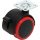BGS DIY Dvojité otočné koliesko s brzdou | červené/čierne | 50 mm (BGS 80338)