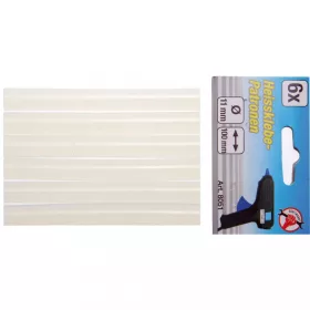   BGS DIY Súprava tyčiniek tavného lepidla | číre, biele | 11 x 100 mm | 6 ks (BGS 8051)
