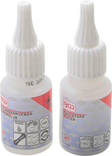 BGS technic Sada lepidla na opravu | 2-zložkový spoj | priemyslové lepidlo 20 g / granulát 20 g (BGS 80617)
