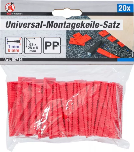 BGS DIY Sada univerzálnych montážnych klinov | Plast | 20 ks. (80716)