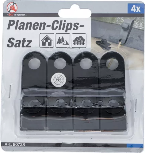 BGS DIY Sada spon na upevnenie plachty | 4-dielna (BGS 80728)
