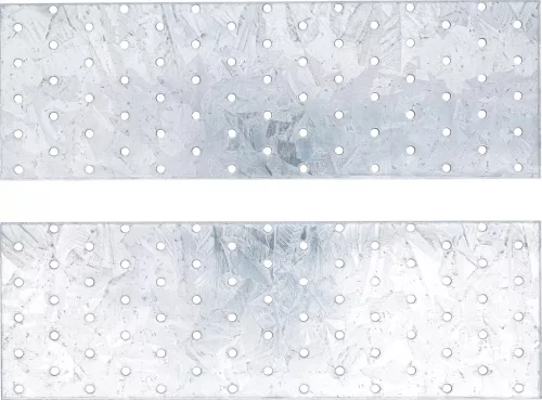 BGS DIY Sada perforovaných oceľových platní | 300 × 100 × 2 mm | 2 ks (80788)