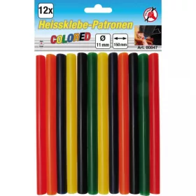   BGS DIY Súprava tyčiniek tavného lepidla | farebné | Ø 11 mm, 150 mm | 12 ks (BGS 80847)