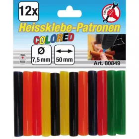   BGS DIY Súprava tyčiniek tavného lepidla | farebné | Ø 7,5 mm, 50 mm | 12 ks (BGS 80849)