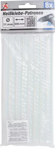 BGS DIY Súprava patron tavného lepidla | transparentné | Ø 11 mm, 200 mm | 8-dielna (BGS 80857)