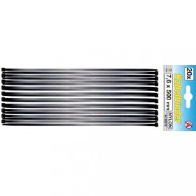  BGS DIY Viazacie pásky na káble | čierne | 7.6 x 500 mm | 20 ks (BGS 80879)