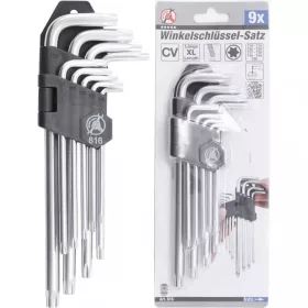   BGS DIY Súprava zahnutých kľúčov do L| dlhé | T-profil (pre Torx) T10 - T50 | 9 ks (BGS 816)