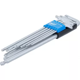   BGS technic Sada zahnutých kľúčov | extra dlhé | T-profil (pre Torx) s guľatou hlavou | T10 - T50 | 9-dielna (BGS 819)