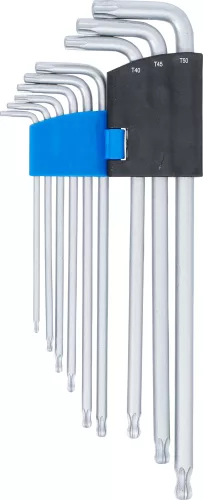 BGS technic Sada zahnutých kľúčov | extra dlhé | T-profil (pre Torx) s guľatou hlavou | T10 - T50 | 9-dielna (BGS 819)