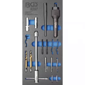   BGS technic Súprava na demontáž a opravu závitov žhaviacich sviečok | M8, M10 | 17 ks (BGS 8297)