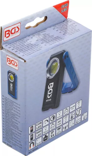 BGS technic Dielenské svietidlo COB LED s magnetom a háčikom | skladacie | s funkciou bezdrôtového nabíjania (85348)