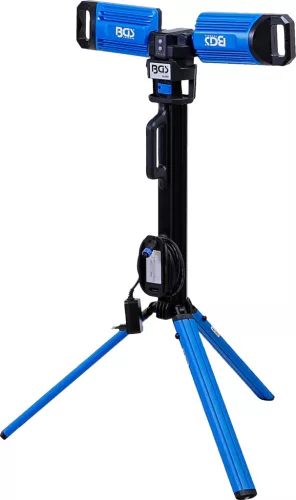 BGS technic LED pracovné svetlo so stojanom, dvojhlavový hybridný reflektor 5000 lm, krytie IP65 (85360)