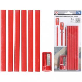   BGS DIY Súprava tesárskych ceruziek | 175 mm | s orezávátkom | 7 ks (BGS 85853)