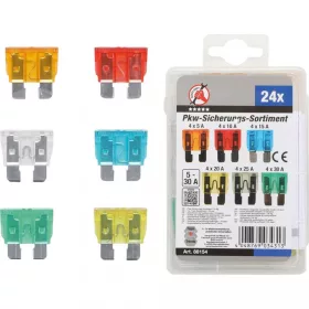   BGS DIY Súprava plochých automobilových poistiek | 24 ks (BGS 88154)