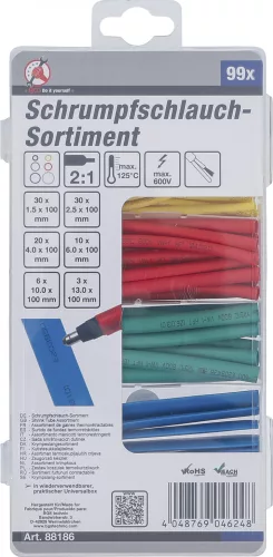 BGS DIY Sada zmršťovacích dutiniek | farebné | 99-dielna (BGS 88186)