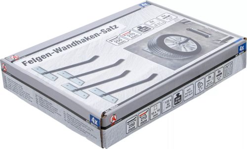 BGS DIY Sada zosilnených hákov na disky na stenu | 250 mm | 4 ks. (88304)