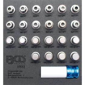   BGS technic Sada gola hlavíc na bezpečnostné skrutky kolies pre VAG (Volkswagen Audi Group) , 12.5 mm (1/2”), 23 ks (BGS 8933)