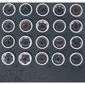   BGS technic Sada gola hlavíc na bezpečnostné skrutky kolies pre VAG (Volkswagen Audi Group) , 12.5 mm (1/2”), 20 ks (BGS 8963)