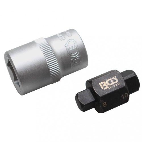BGS technic Hlavica pre olejové výpuste | štvorhran | 8 mm + 10 mm (BGS 8991)