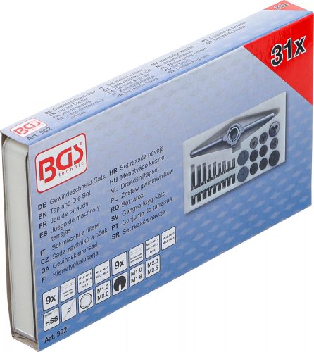 BGS technic Sada na rezanie závitov | M1 - M2,5 | 31 ks. (902)