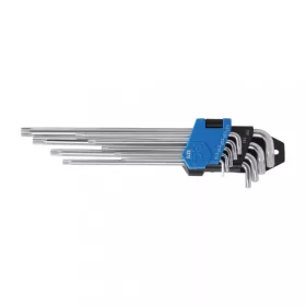   BGS technic Súprava zahnutých kľúčov do L | veľmi dlhé + veľmi krátké | T-profil (pre Torx) T10 - T50 | 9 ks (BGS 9375)