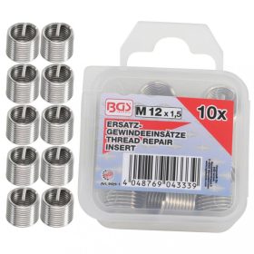   BGS technic Súprava náhradných závitových vložiek | M12 x 1.5 mm | 10 ks (BGS 9429-1)