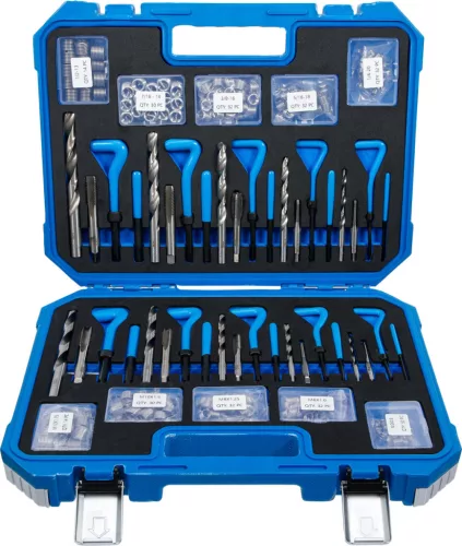 BGS technic Sada na opravu závitov, metrické a palcové rozmery, M5 – M12, 1/4" – 1/2", 320 dielov (9483)