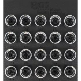   BGS technic Súprava gola hlavíc na bezpečnostné skrutky kolies pre Audi | 12.5 mm (1/2“) | 20 ks (BGS 9499)
