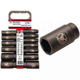   BGS DIY Súprava nárazových nástrčných šesťhranných hlavíc | 12.5 mm (1/2") uchytenie | 10-32 mm | 13 ks (BGS 95207)