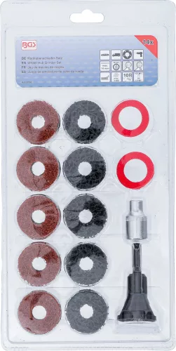 BGS technic Sada brúsiek na náboje kolies | pre rozperné skrutky a čapy matíc kolies | 14-dielna (BGS 9736)