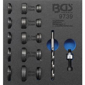  BGS technic Vložka do dielenského vozíka 1/6: sada dierovačov | pre parkovacie senzory | Ø 17 - 32 mm (BGS 9739)