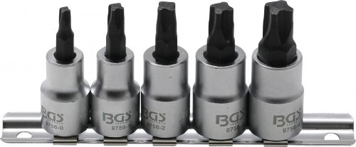 BGS technic Sada nástrčných hlavíc | 10 mm (3/8") | 4-hranný profil (pre MTS-Mortorq) MTS0 - MTS04 | 5-dielna (BGS 9756)