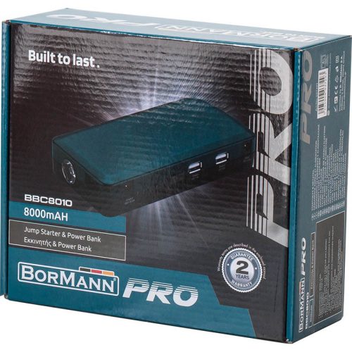 BORMANN Pro POWER BANK & AUTOMATICKÁ ŠTARTOVACIA POMOC, 12V 8000Ah/400A (BBC8010)