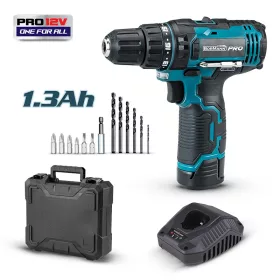   BORMANN Pro AKUMULÁTOROVÝ VŔTAK 12V, Li-Ion, 1x1,3Ah, 25Nm, PRO LINE, S KUFROM (BBP2100)