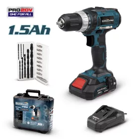   BORMANN Pro AKUMULÁTOROVÝ VŔTAK ,  20V, Li-Ion, 2 RÝCHLOSTI-35Nm- 1x1.5Ah PRO, S KUFROM (BBP3000)