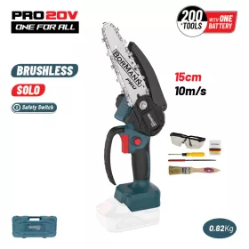   BORMANN Pro akumulátorová reťazová píla na konáre 20 V, lišta 15 cm, bez batérie a nabíjačky (BBP3916C)