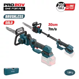   BORMANN Pro BBP3930 akumulátorOS TELESZKÓPOS reťazová píla 20V, 0,7-1m, 30cm, 1,9Kg, 1/4"1,1mm, 53 reťazszem, csak stroj (BBP3930)