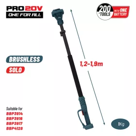   BORMANN Pro BBP4205 teleskopická predlžovacia tyč 1,2–1,9 m pre akumulátorové stroje BORMANN BBP3914C, BBP3916C, BBP3917C a BBP4128C (BBP4205)