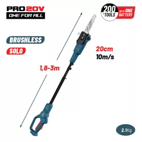   BORMANN Pro BBP4220 akumulátorová teleskopická píla na konáre 20 V, lišta 20 cm, automatické mazanie, s puzdrom (BBP4220)