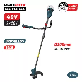   BORMANN Pro akumulátorová strunová kosačka 40 V, bezuhlíková, so strunovou hlavou a 3-zubovým nožom, telo stroja (BBP4602)