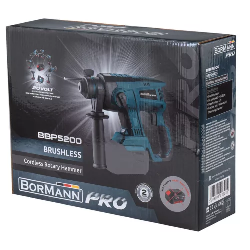 BORMANN Pro akumulátorové bezkefové vŕtacie kladivo SDS-plus 20V, Li-Ion, 2,2J (bez batérie a nabíjačky) (BBP5200)