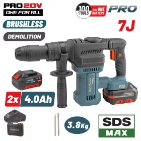   BORMANN Pro BBP5311X44CA akumulátorové bezuhlíkové kladivo SDS Max 20 V, 2×4 Ah, 7 J, BMC