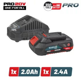   BORMANN Pro Štartovacia súprava BBP9920 20 V, batéria 2,0 Ah a nabíjačka 2,4 Α (BBP9920)