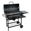 BORMANN ELITE Gril na drevené uhlie 70x35 cm S POKRÝM, BOČNÝM A PREDNÝM STOLOM, TEPLOMEROM A 2 KOLIESKAMI (BBQ1172)