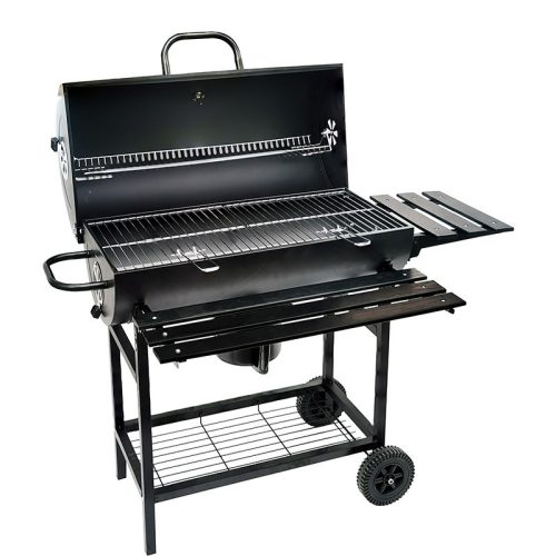 BORMANN ELITE Gril na drevené uhlie 70x35 cm S POKRÝM, BOČNÝM A PREDNÝM STOLOM, TEPLOMEROM A 2 KOLIESKAMI (BBQ1172)