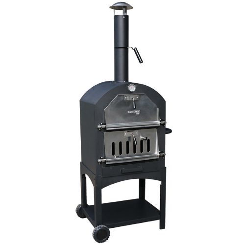 BORMANN ELITE  Tradičná pec na drevo/pec na pizzu 34,5 x 50 cm, s kolieskami a úložným priestorom (BBQ1960)