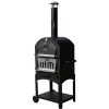 BORMANN ELITE  Tradičná pec na drevo/pec na pizzu 34,5 x 50 cm, s kolieskami a úložným priestorom (BBQ1960)