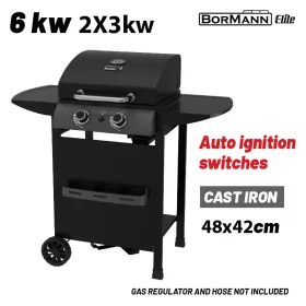   BORMANN ELITE BBQ6020 FORGE záhradný plynový gril s 2 horákmi a liatinovými roštami (BBQ6020)