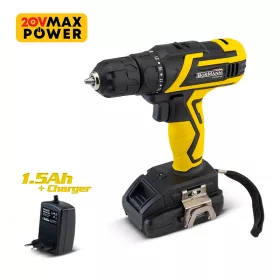   BORMANN Lite AKUMULÁTOROVÝ VRTAK 20V, 30Nm, 2 RÝCHLOSTI 0-350/0-1300rpm, 1x1,5Ah (BCD2400)