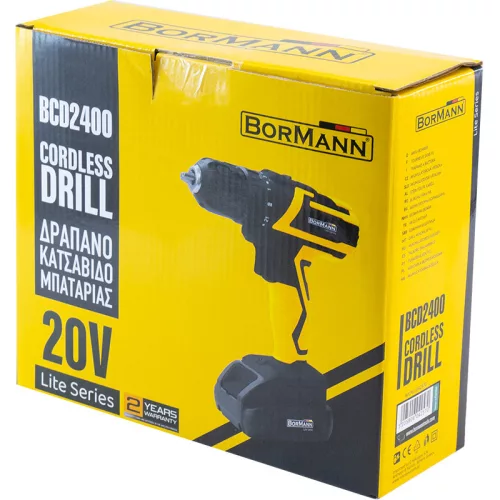 BORMANN Lite AKUMULÁTOROVÝ VRTAK 20V, 30Nm, 2 RÝCHLOSTI 0-350/0-1300rpm, 1x1,5Ah (BCD2400)